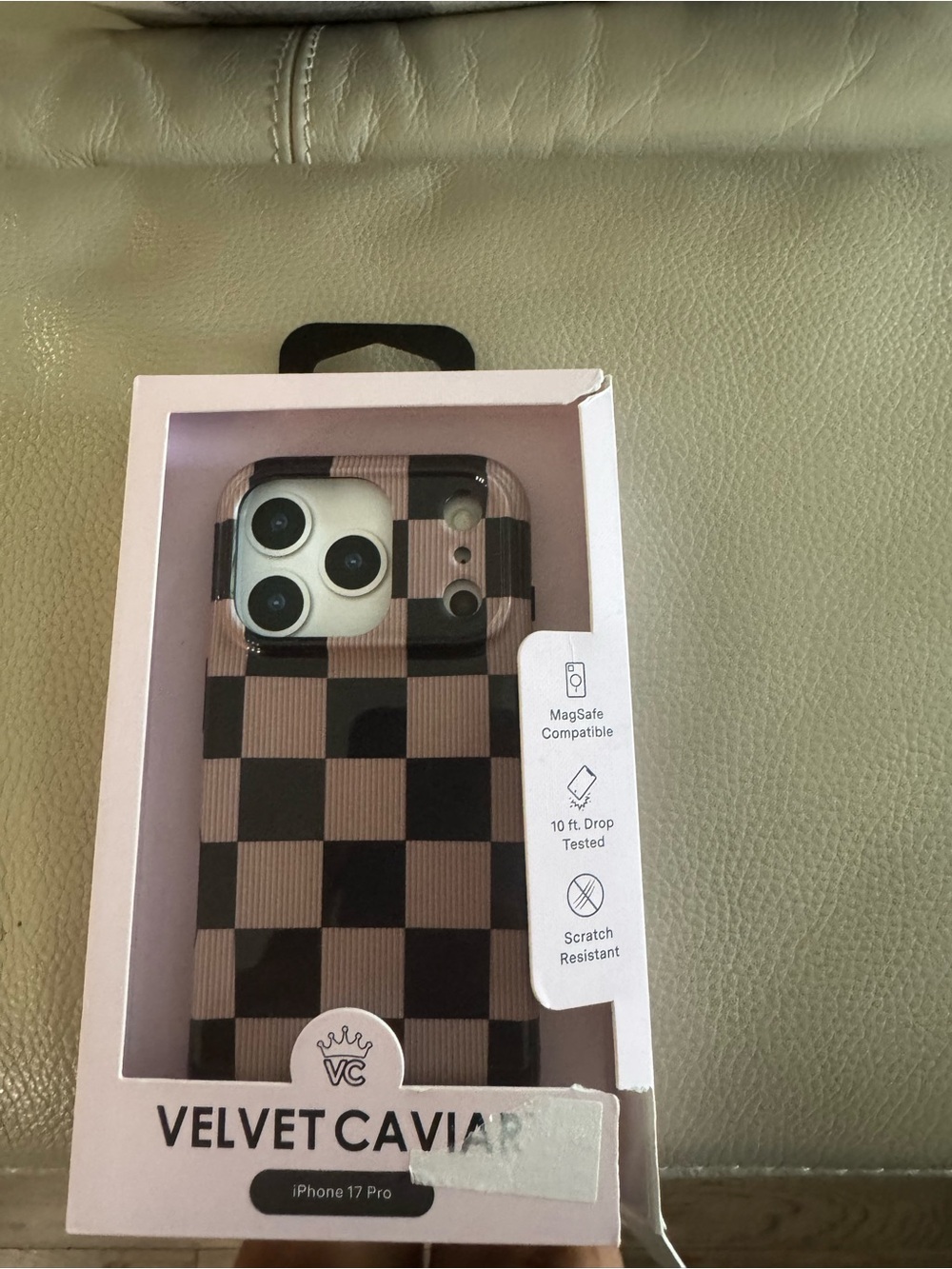 Velvet Caviar Checkerboard iPhone 17 Pro Case - Black & Brown